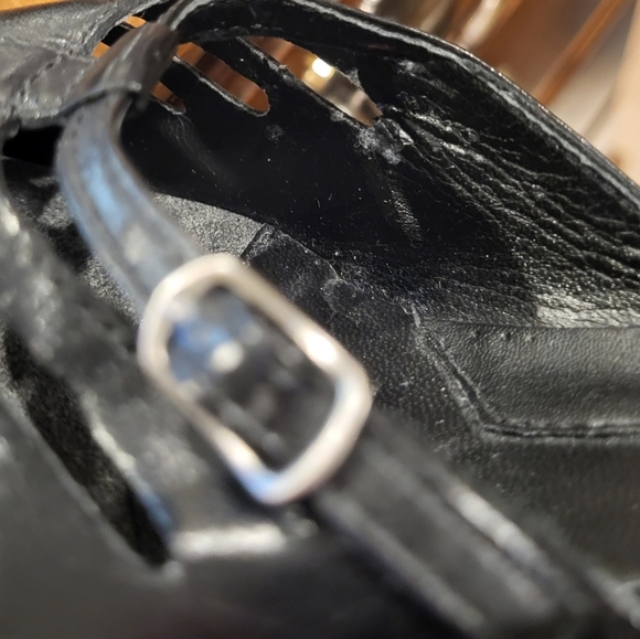 Nine West Black Square Toe Kitten Heeled Mules Size 7.5M - Picture 6 of 9